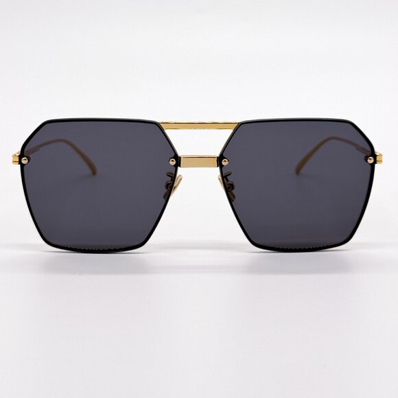 NEW BOTTEGA VENETA BV1045S 001 WOMEN GREY/GOLD SUNGLASSES BOTTEGA VENETA - Picture 4 of 13